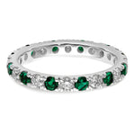Lab Grown Diamond & Created Emerald Eternity Band - 14k White Gold / 2/3 ctw. / 4