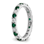 Lab Grown Diamond & Created Emerald Eternity Band - 14k White Gold / 2/3 ctw. / 4