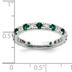Lab Grown Diamond & Created Emerald Eternity Band - 14k White Gold / 2/3 ctw. / 4