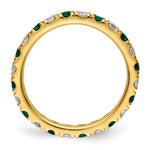 Lab Grown Diamond & Created Emerald Eternity Band - 14k Yellow Gold / 2/3 ctw. / 4