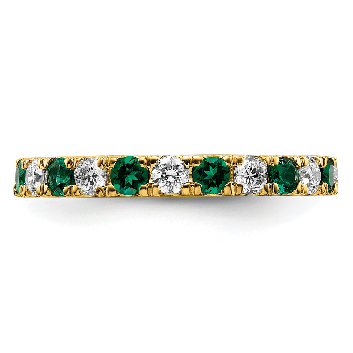 Lab Grown Diamond & Created Emerald Eternity Band - 14k Yellow Gold / 2/3 ctw. / 4