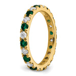 Lab Grown Diamond & Created Emerald Eternity Band - 14k Yellow Gold / 2/3 ctw. / 4