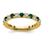 Lab Grown Diamond & Created Emerald Eternity Band - 14k Yellow Gold / 2/3 ctw. / 4
