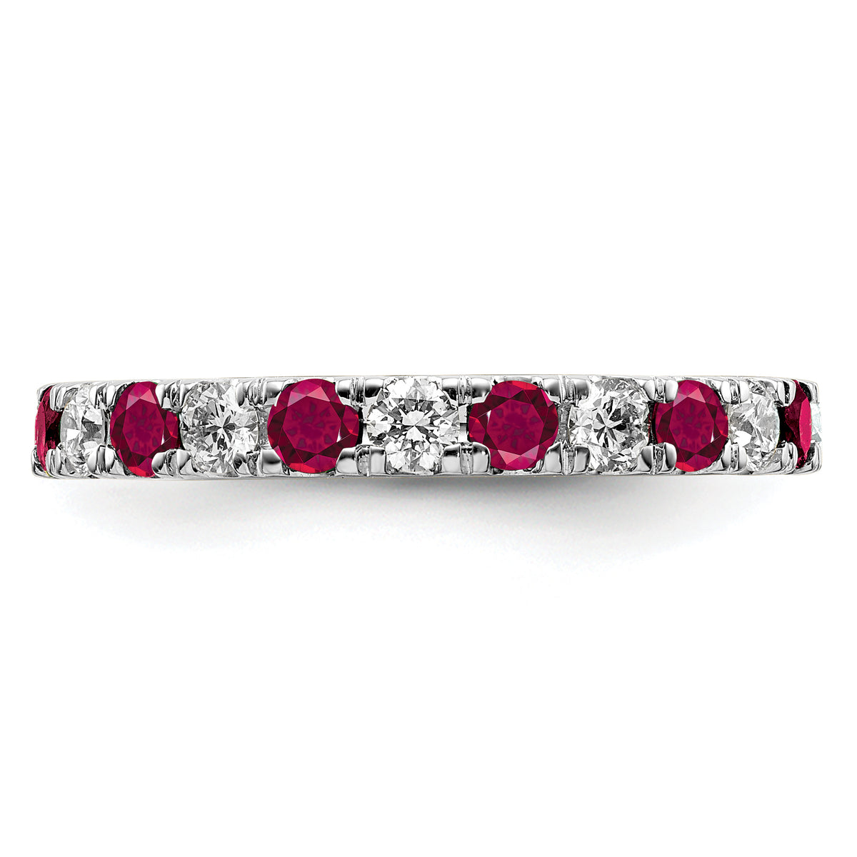 Lab Grown Diamond & Created Ruby Eternity Band - 14k White Gold / 2/3 ctw. / 4