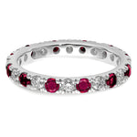 Lab Grown Diamond & Created Ruby Eternity Band - 14k White Gold / 2/3 ctw. / 4