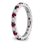 Lab Grown Diamond & Created Ruby Eternity Band - 14k White Gold / 2/3 ctw. / 4