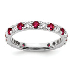 Lab Grown Diamond & Created Ruby Eternity Band - 14k White Gold / 2/3 ctw. / 4