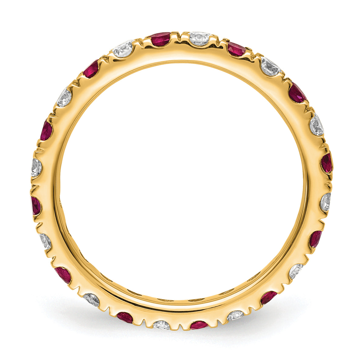 Lab Grown Diamond & Created Ruby Eternity Band - 14k Yellow Gold / 2/3 ctw. / 4