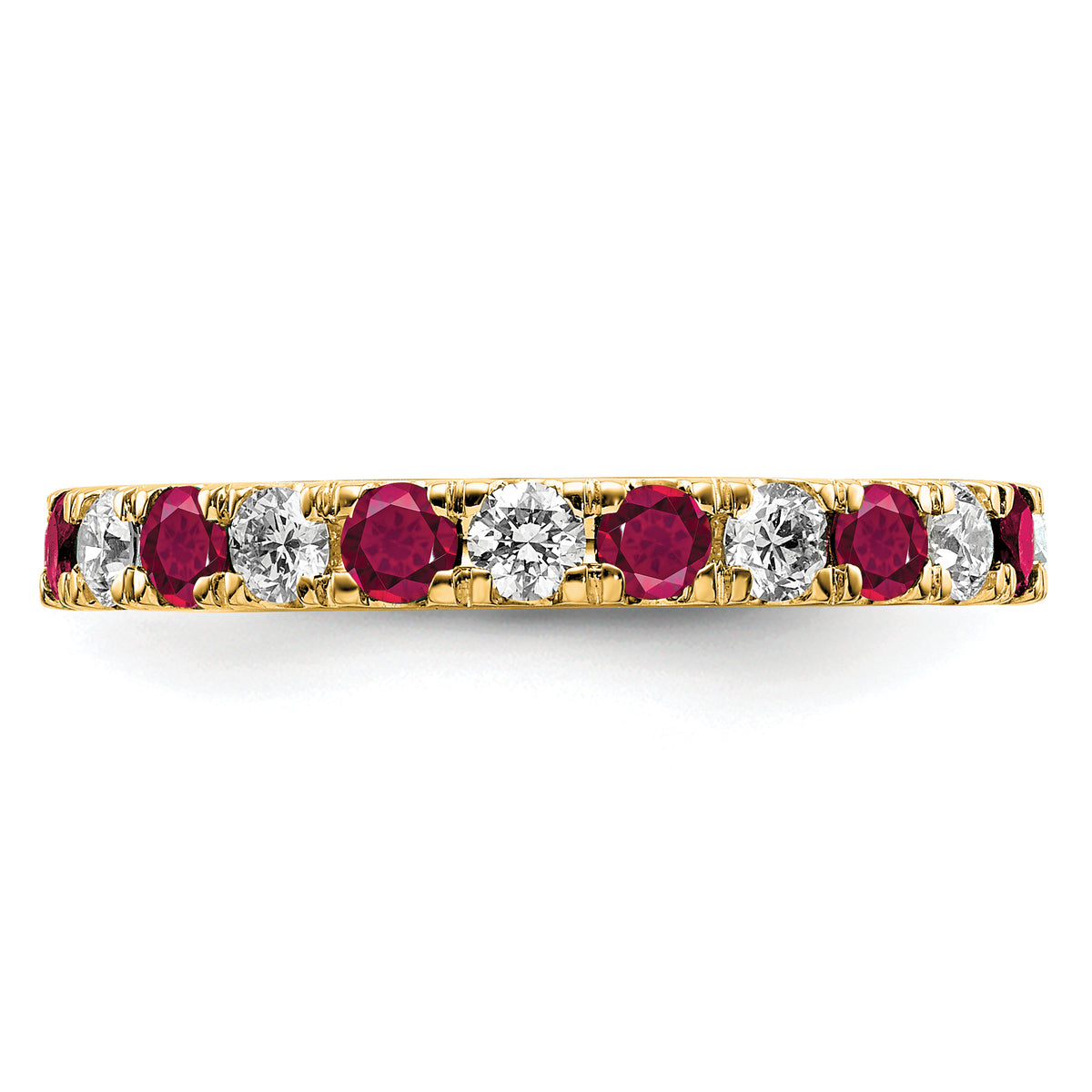Lab Grown Diamond & Created Ruby Eternity Band - 14k Yellow Gold / 2/3 ctw. / 4