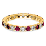 Lab Grown Diamond & Created Ruby Eternity Band - 14k Yellow Gold / 2/3 ctw. / 4