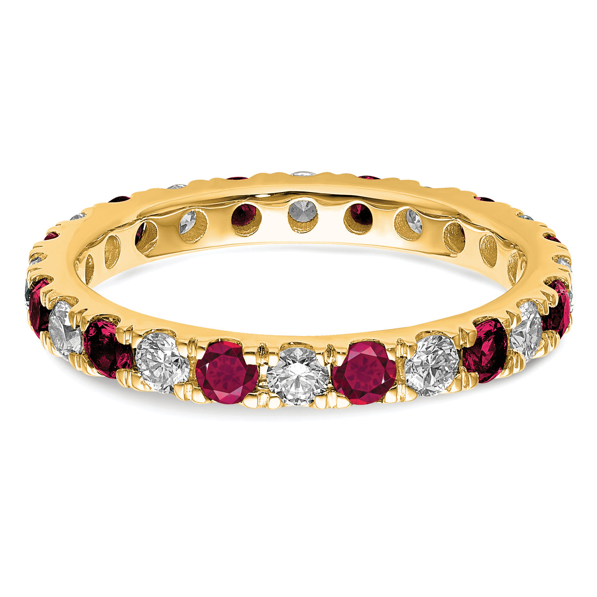 Lab Grown Diamond & Created Ruby Eternity Band - 14k Yellow Gold / 2/3 ctw. / 4