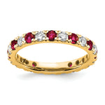 Lab Grown Diamond & Created Ruby Eternity Band - 14k Yellow Gold / 2/3 ctw. / 4