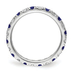 Lab Grown Diamond & Created Blue Sapphire Eternity Band - 14k White Gold / 2/3 ctw. / 4