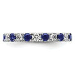 Lab Grown Diamond & Created Blue Sapphire Eternity Band - 14k White Gold / 2/3 ctw. / 4