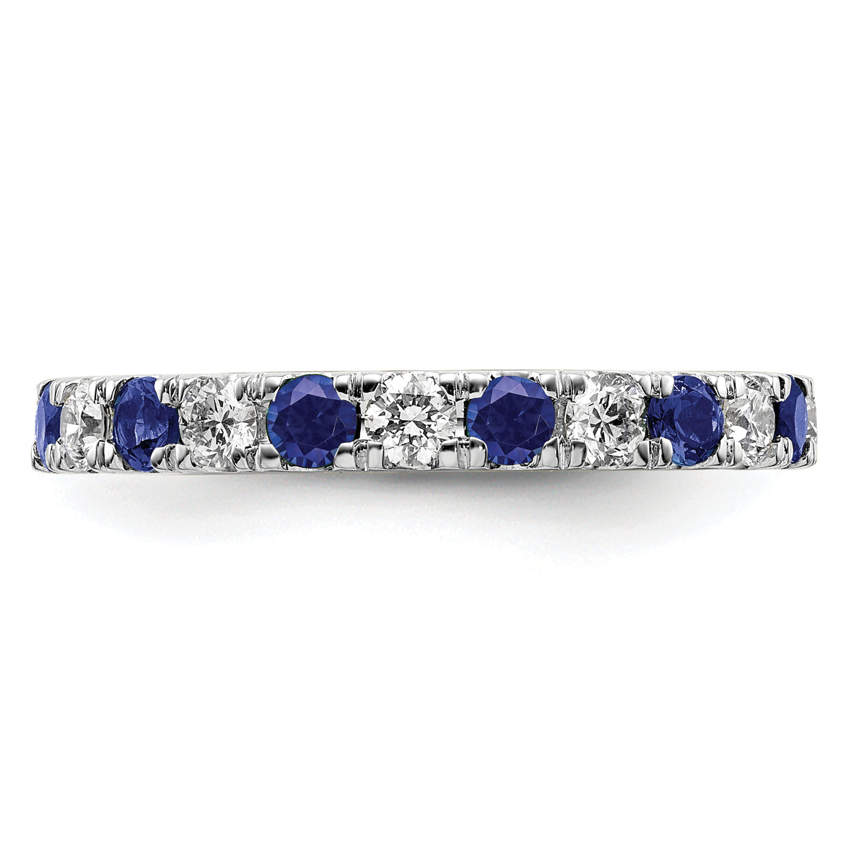 Lab Grown Diamond & Created Blue Sapphire Eternity Band - 14k White Gold / 2/3 ctw. / 4