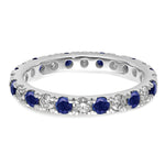 Lab Grown Diamond & Created Blue Sapphire Eternity Band - 14k White Gold / 2/3 ctw. / 4