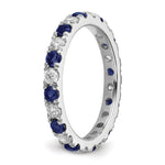Lab Grown Diamond & Created Blue Sapphire Eternity Band - 14k White Gold / 2/3 ctw. / 4