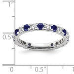 Lab Grown Diamond & Created Blue Sapphire Eternity Band - 14k White Gold / 2/3 ctw. / 4