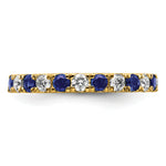 Lab Grown Diamond & Created Blue Sapphire Eternity Band - 14k Yellow Gold / 2/3 ctw. / 4
