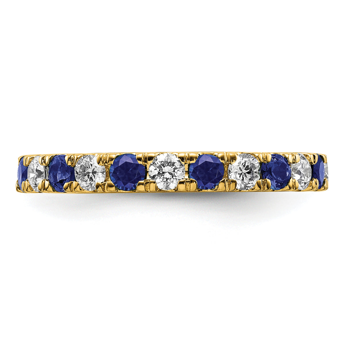 Lab Grown Diamond & Created Blue Sapphire Eternity Band - 14k Yellow Gold / 2/3 ctw. / 4