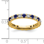 Lab Grown Diamond & Created Blue Sapphire Eternity Band - 14k Yellow Gold / 2/3 ctw. / 4