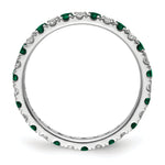 Lab Grown Diamond & Created Emerald Eternity Band - 14k White Gold / 1/2 ctw. / 4