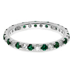 Lab Grown Diamond & Created Emerald Eternity Band - 14k White Gold / 1/2 ctw. / 4