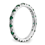 Lab Grown Diamond & Created Emerald Eternity Band - 14k White Gold / 1/2 ctw. / 4