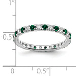 Lab Grown Diamond & Created Emerald Eternity Band - 14k White Gold / 1/2 ctw. / 4