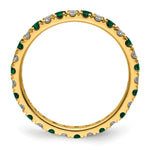 Lab Grown Diamond & Created Emerald Eternity Band - 14k Yellow Gold / 1/2 ctw. / 4