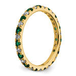 Lab Grown Diamond & Created Emerald Eternity Band - 14k Yellow Gold / 1/2 ctw. / 4