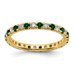 Lab Grown Diamond & Created Emerald Eternity Band - 14k Yellow Gold / 1/2 ctw. / 4