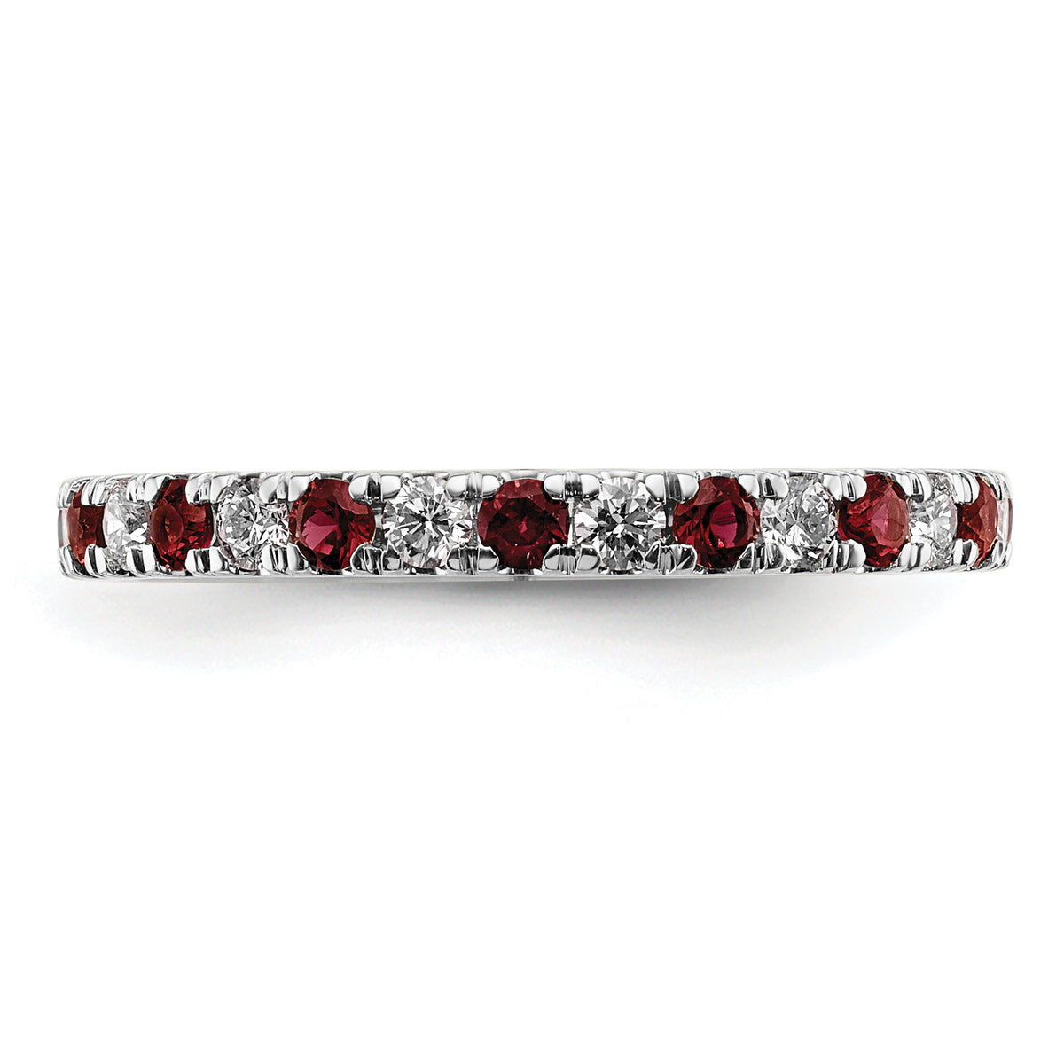 Lab Grown Diamond & Created Ruby Eternity Band - 14k White Gold / 1/2 ctw. / 4