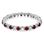 Lab Grown Diamond & Created Ruby Eternity Band - 14k White Gold / 1/2 ctw. / 4