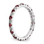 Lab Grown Diamond & Created Ruby Eternity Band - 14k White Gold / 1/2 ctw. / 4