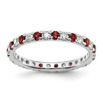 Lab Grown Diamond & Created Ruby Eternity Band - 14k White Gold / 1/2 ctw. / 4