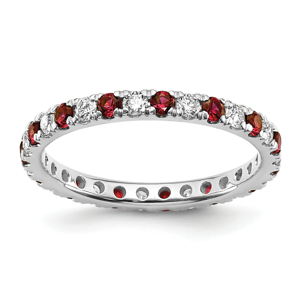 Lab Grown Diamond & Created Ruby Eternity Band - 14k White Gold / 1/2 ctw. / 4#14k White Gold_1/2 ctw.