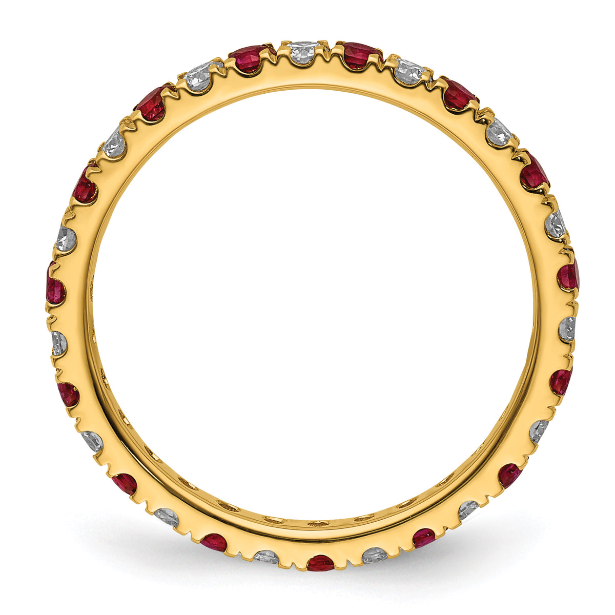 Lab Grown Diamond & Created Ruby Eternity Band - 14k Yellow Gold / 1/2 ctw. / 4
