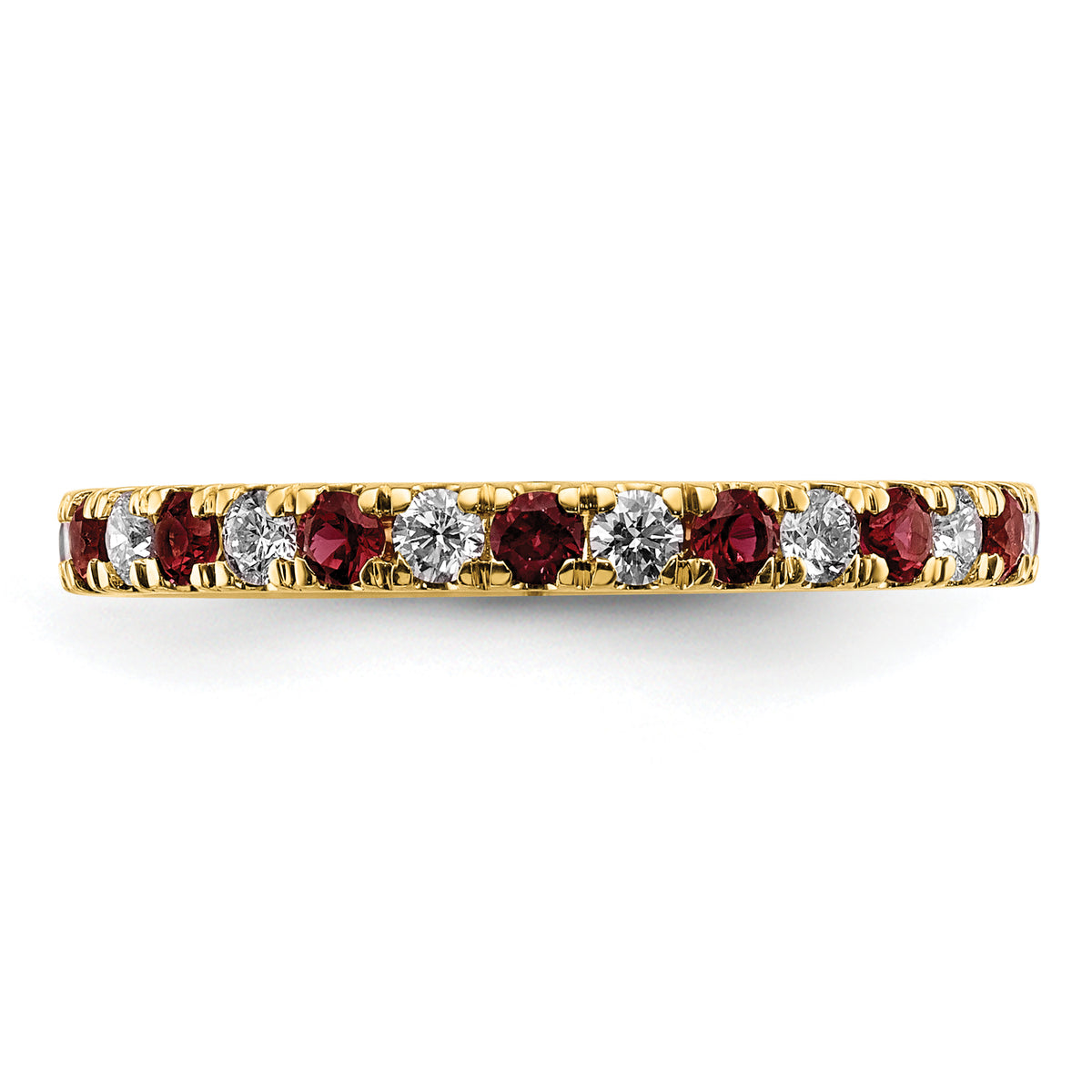 Lab Grown Diamond & Created Ruby Eternity Band - 14k Yellow Gold / 1/2 ctw. / 4
