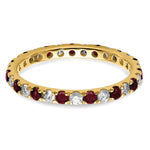 Lab Grown Diamond & Created Ruby Eternity Band - 14k Yellow Gold / 1/2 ctw. / 4