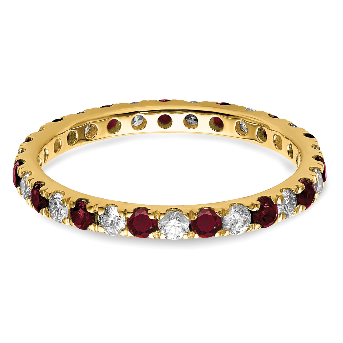 Lab Grown Diamond & Created Ruby Eternity Band - 14k Yellow Gold / 1/2 ctw. / 4