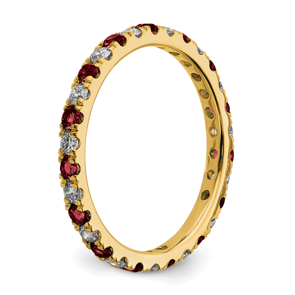 Lab Grown Diamond & Created Ruby Eternity Band - 14k Yellow Gold / 1/2 ctw. / 4