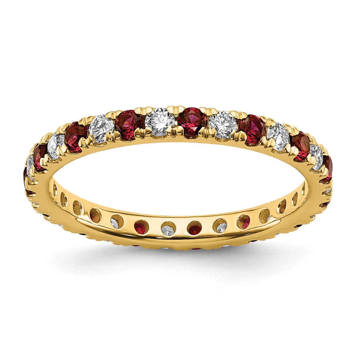 Lab Grown Diamond & Created Ruby Eternity Band - 14k Yellow Gold / 1/2 ctw. / 4