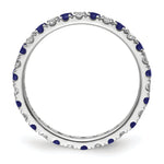 Lab Grown Diamond & Created Blue Sapphire Eternity Band - 14k White Gold / 1/2 ctw. / 4