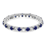 Lab Grown Diamond & Created Blue Sapphire Eternity Band - 14k White Gold / 1/2 ctw. / 4