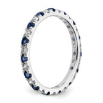 Lab Grown Diamond & Created Blue Sapphire Eternity Band - 14k White Gold / 1/2 ctw. / 4