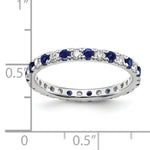 Lab Grown Diamond & Created Blue Sapphire Eternity Band - 14k White Gold / 1/2 ctw. / 4