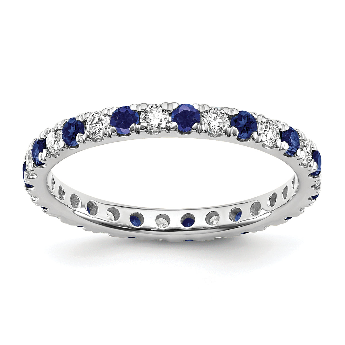 Lab Grown Diamond & Created Blue Sapphire Eternity Band - 14k White Gold / 1/2 ctw. / 4#14k White Gold_1/2 ctw.