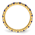 Lab Grown Diamond & Created Blue Sapphire Eternity Band - 14k Yellow Gold / 1/2 ctw. / 4