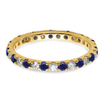 Lab Grown Diamond & Created Blue Sapphire Eternity Band - 14k Yellow Gold / 1/2 ctw. / 4